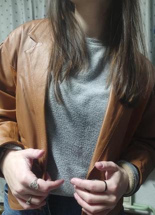 Куртка косуха пиджак кожа винтаж vintage7 фото