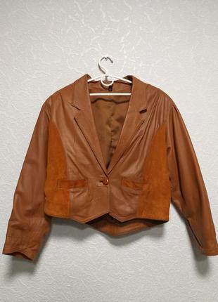 Куртка косуха пиджак кожа винтаж vintage4 фото