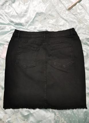 Юбка джинсовая черная38- 40р 2