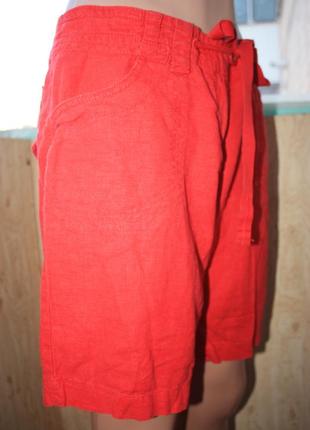 Красные натуральные шорты лён+вискоза3 фото