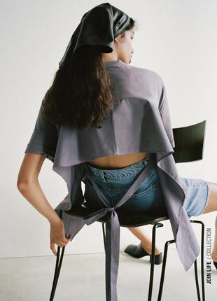 Футболка zara з відкритою спиною