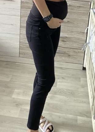 Черные штаны лосины скинни джинсы для беременных h&m