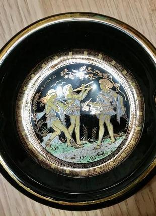 Подарунок - шикарна попільничка royal porcelain англія чорна з золотом2 фото