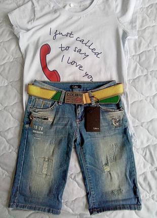 Джинсові шорти для дівчинки підлітка colibri (туреччина)1 фото