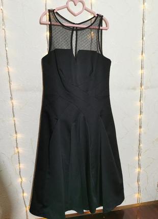 Красивое вечернее черное платье с сеточкой от monsoon🔥5 фото