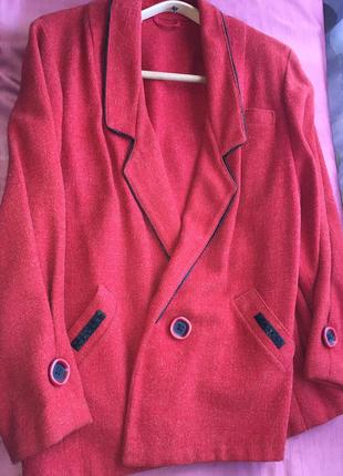 Демисезонное шерстяное пальто пиджак блейзер  жакет демісезонне винтаж6 фото