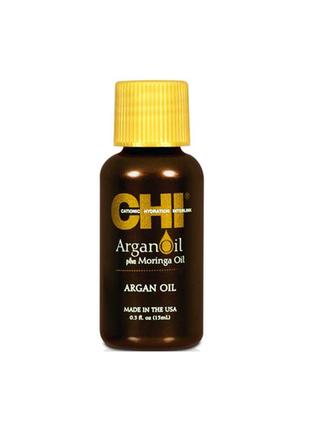 Восстанавливающее масло для волос chi argan oil plus moringa oil, 15 мл1 фото