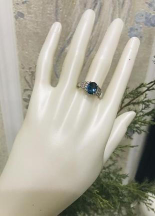 Серебряное кольцо с топазом london blue zarina6 фото