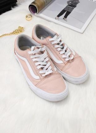 Розовые кожаные кеди 38 размер vans2 фото