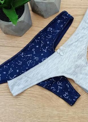 Набор трусиков стринги хлопок secret possessions xs, xxs