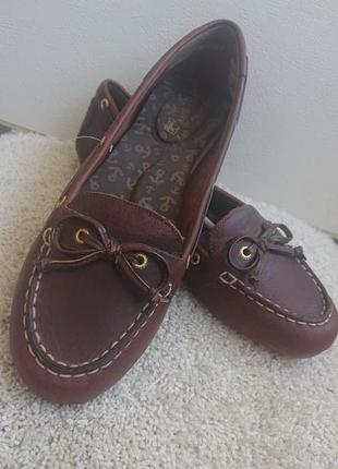 Кожаные мокасины из сша sperry top sider .оригинал !8 фото