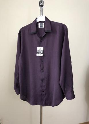 Kfmc рубашка 48 бордо фиолетовая вискоза