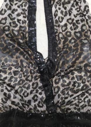 Блуза туніка в красивий леопардовий принт. розмір м3 фото