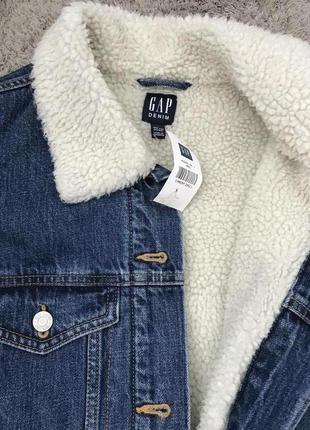 Джинсова куртка з шерпою gap sherpa-lined oversized