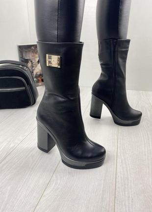 Ботинки женские arlett 18/1 чёрные (весна-осень кожа натуральная)