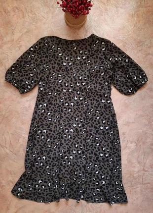 Платье на запах, асиметричное в леопардовый принт хаки boohoo8 фото