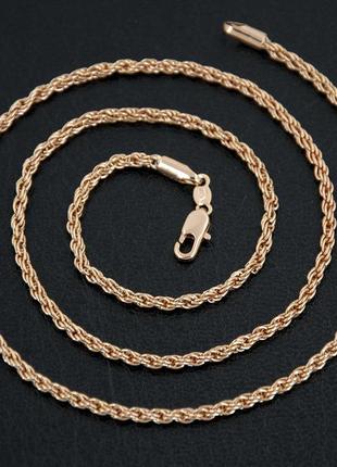 Ланцюжок мотузочок 3 мм. з долонькою в подарунок. медичне золото8 фото