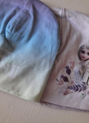 Трикотажная деми шапка h&m 50-56 см холодное сердце frozen набор из 2-х шт.3 фото