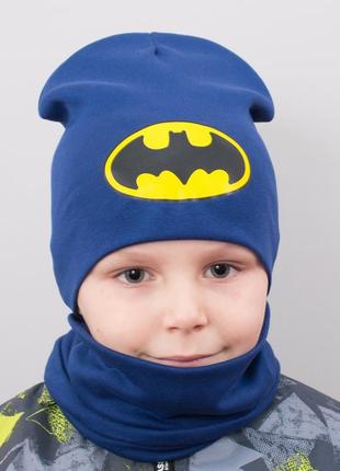 Детская шапка с хомутом batman (2 размера - до 5 лет; от 5 до 12 лет)