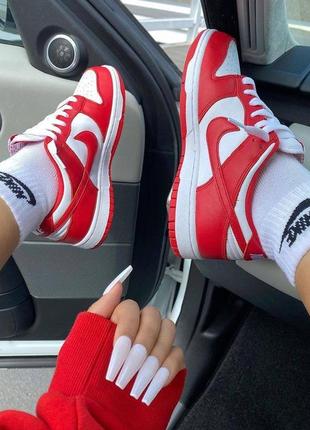 Жіночі кросівки найк червоні ❤️ nike dunk low