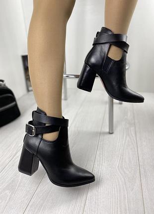 Черевики жіночі nivelle 5600/8057-8050 чорні (весна-осінь шкіра натуральна )