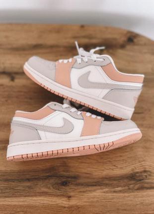 Прекрасные женские кроссовки Hornets air jordan 1 low серые с белым