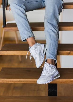 Женские стильные весенние кроссовки nike air max 270 react white4 фото