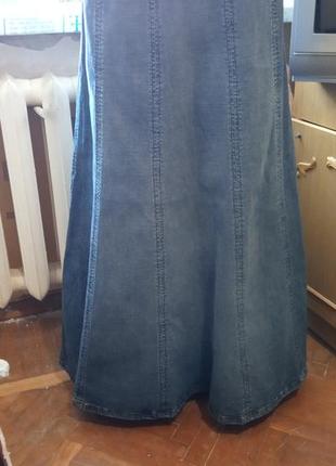 Джинсовая юбка трапеция 10 клинка в пол marks& spencer3 фото