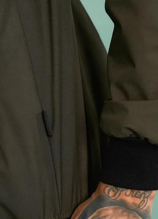 Мужская куртка ветровка из плащевой ткани с подкладкой 52-58 (1012хаки)4 фото