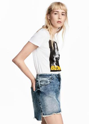 Джинсовая юбка h&m синяя