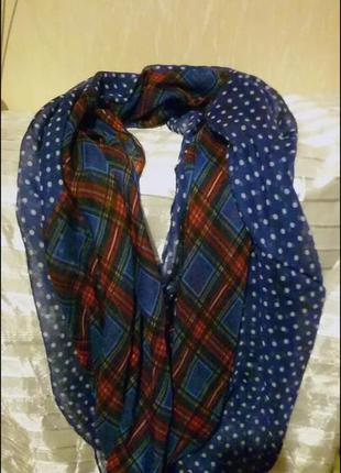 Шикарный двойной шарф, снуд, палантин из тончайшей вискозы (90 х 190 см)6 фото