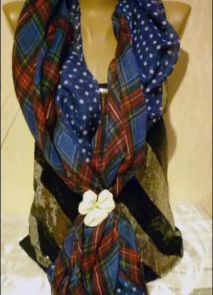Шикарный двойной шарф, снуд, палантин из тончайшей вискозы (90 х 190 см)2 фото
