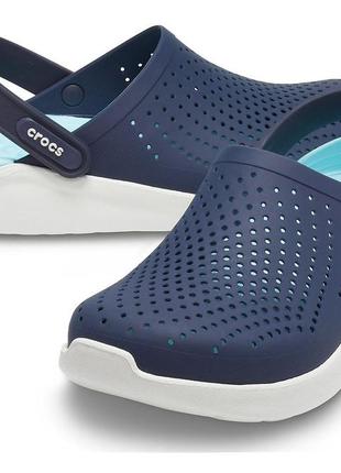 Мужские кроксы сабо crocs literide clog navy almost white1 фото