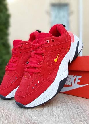 Женские кроссовки nike m2k tekno красные скидка 36, 38, 39 размер  sale