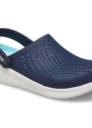 Мужские кроксы сабо crocs literide clog navy almost white2 фото