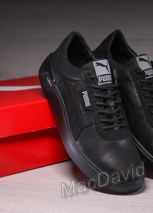 Кроссовки кеды мужские кожаные puma fast race mustang leather5 фото