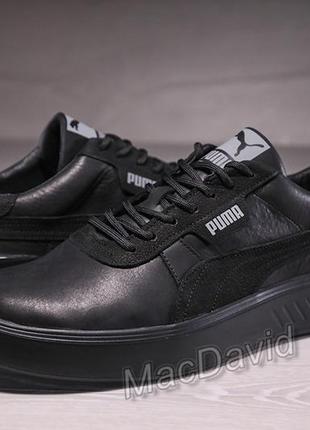 Кроссовки кеды мужские кожаные puma fast race mustang leather9 фото