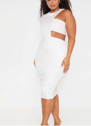 Сукня міді на один рукав plus size