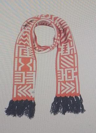 Фірмовий шарф ексклюзив supremebeing оранжевий з орнаментом бахромою