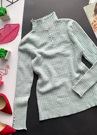 👚классный серый свитер с плетением косичкой/серый тёплый гольф/серая водолазка👚