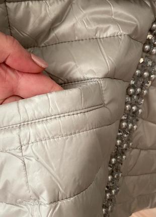 Курточка с жемчугом демисезон италия люкс качество3 фото