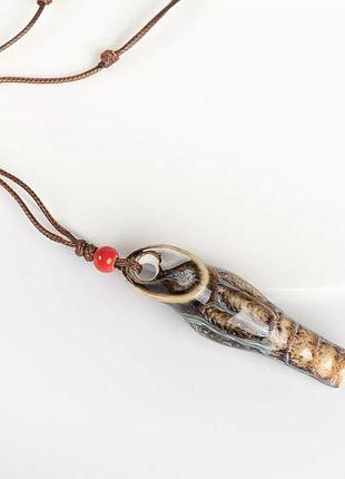 Невероятный керамический кулон-свисток подвеска на шею ракушка