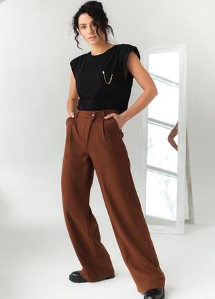 Крутейшие базовые брюки турция хлопок высокая талия