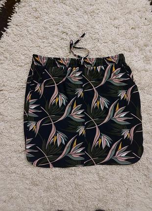 Спідниця тропічний принт посадка висока
