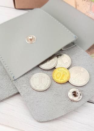 Подарунковий жіночий набір handycover №48 сірий (гаманець і ключниця)7 фото