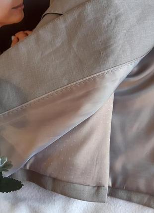 Шикарний подовжений лляний жакет піджак/удлиненный льняной пиджак блейзер6 фото
