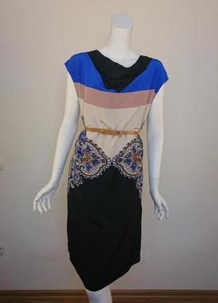 Новое шелковое платье hobbs london lapis/multi gelsey silk dress uk 12-14 или л2 фото