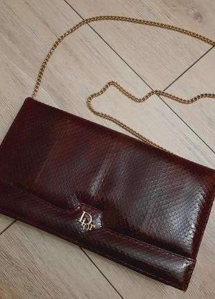 Сумка dior вінтажна  з шкіри пітона