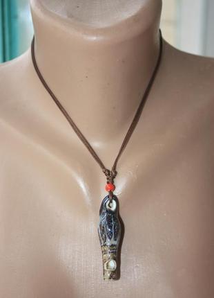 Невероятный керамический кулон-свисток подвеска на шею ракушка