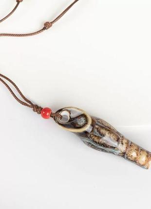 Невероятный керамический кулон-свисток подвеска на шею ракушка